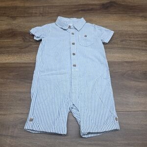 Little Planet Spring Summer Blue Button Up Romper for Toddler SIZE: 24 Months